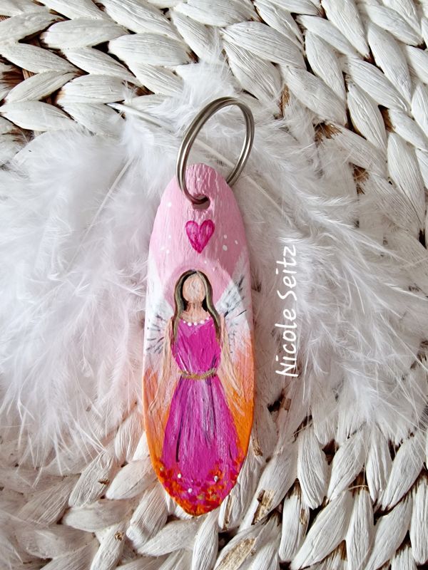 Schlüssel-/Taschenanhänger * Engel * handbemalt